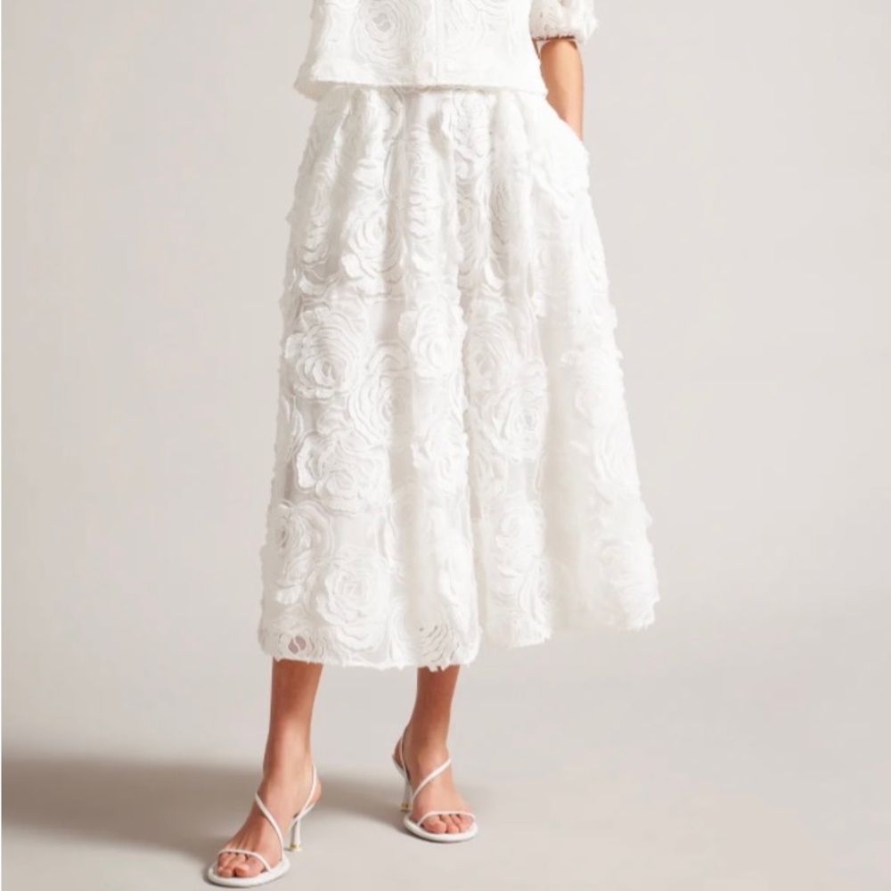 Ted Baker Louella white lace floral skirt US size 4
